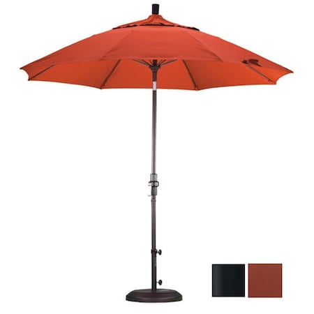 California Umbrella California Umbrella GSCUF908705-5407 9 ft. Fiberglass Market Umbrella Collar Tilt - Matted Black-Sunbrella-Henna GSCUF908705-5407